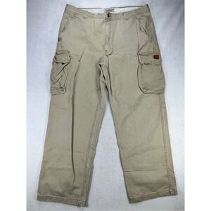Polo Jeans Co Ralph Lauren Mens 40x32 Khaki Tan Cotton Cargo Pants Straight Leg